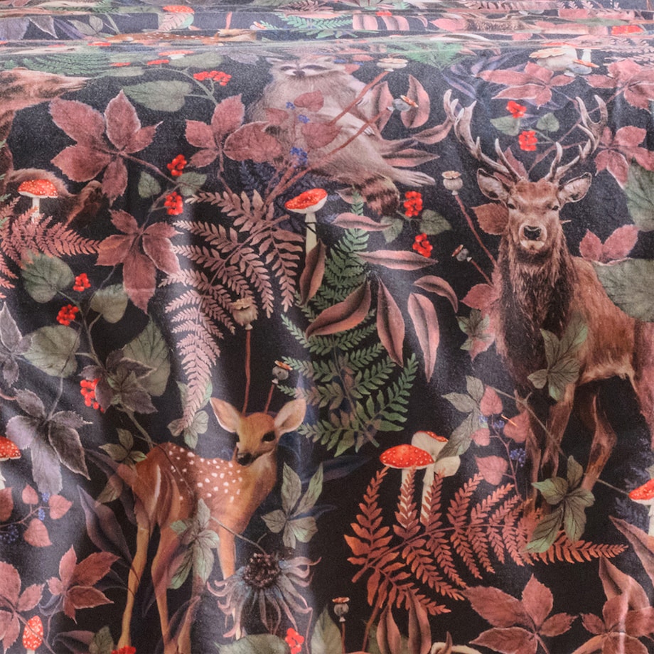 Pościel z bawełny satynowej Wildes 200x220 cm z motywem zwierząt leśnych