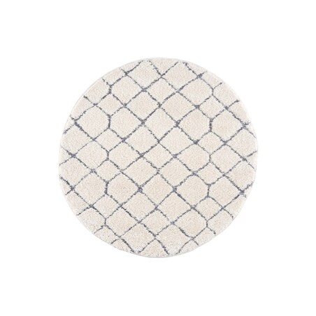 Dywan okrągły z efektem high low geometryczny Focera 44990 Szary Krem 200x200