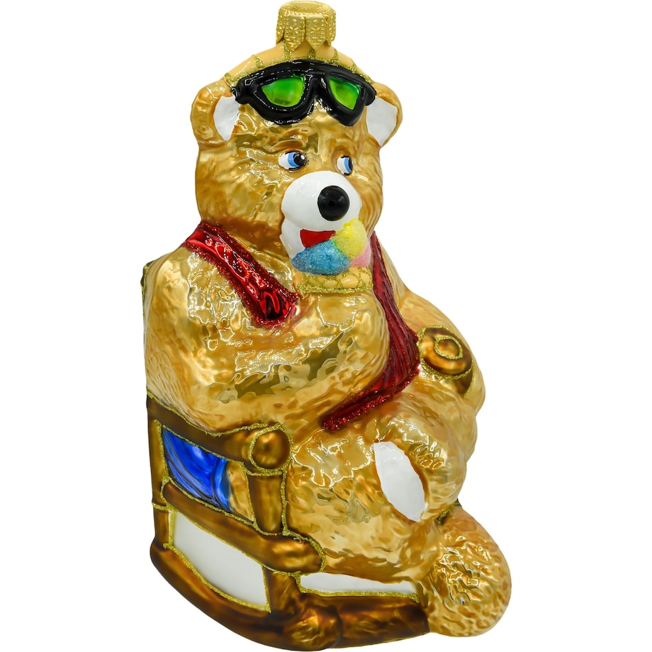 Bombka choinkowa: Niedźwiedź na wakacjach: brązowy