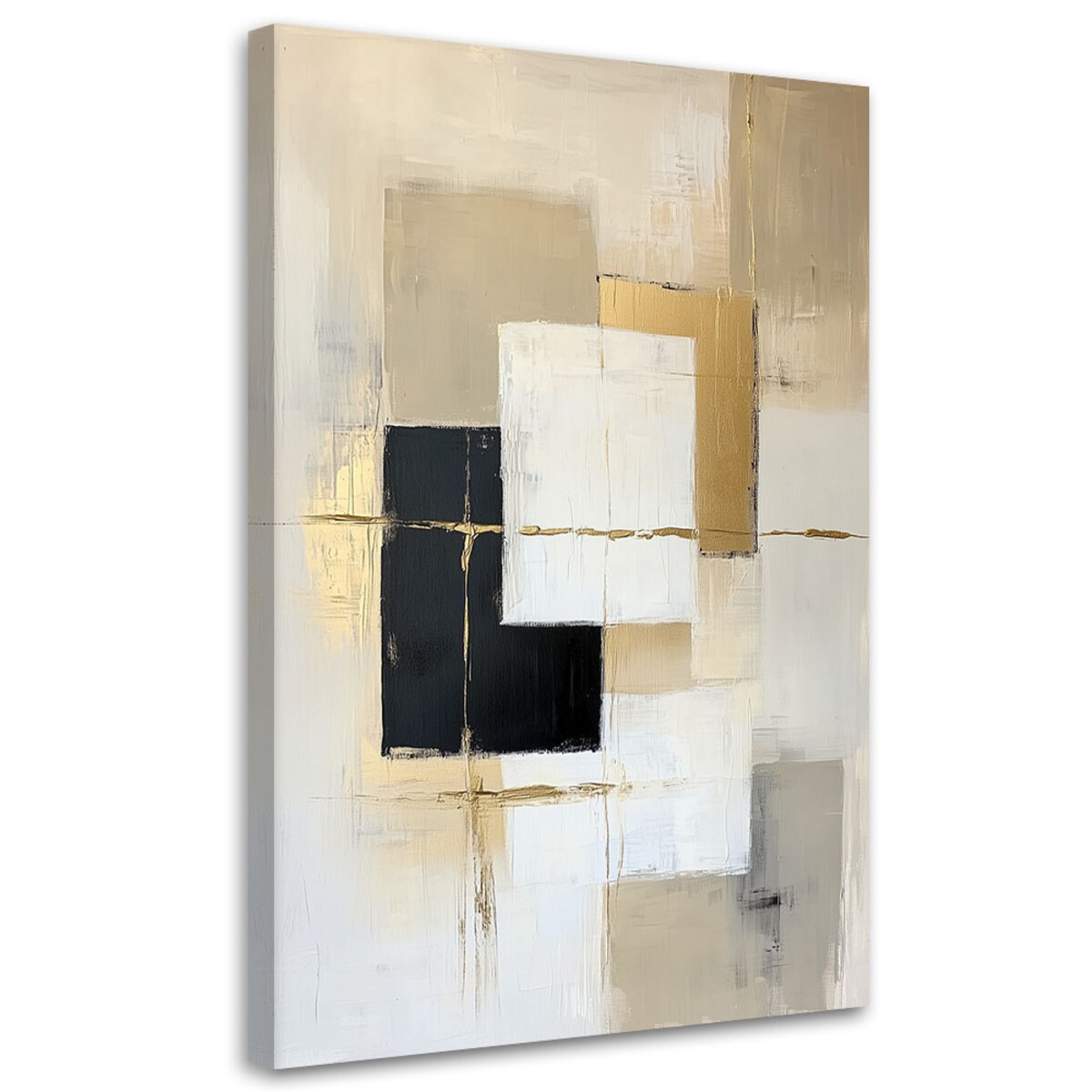 Feeby Obraz do salonu, Abstrakcja Kształty Geometria Beżowy 40x60 cm