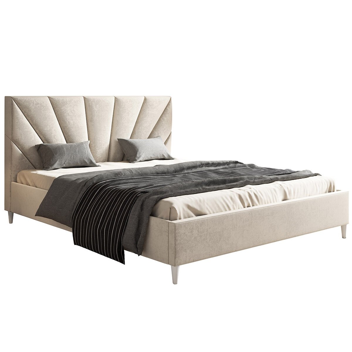 Łóżko do sypialni LUXO 3 tapicerowane, na wysokich nogach