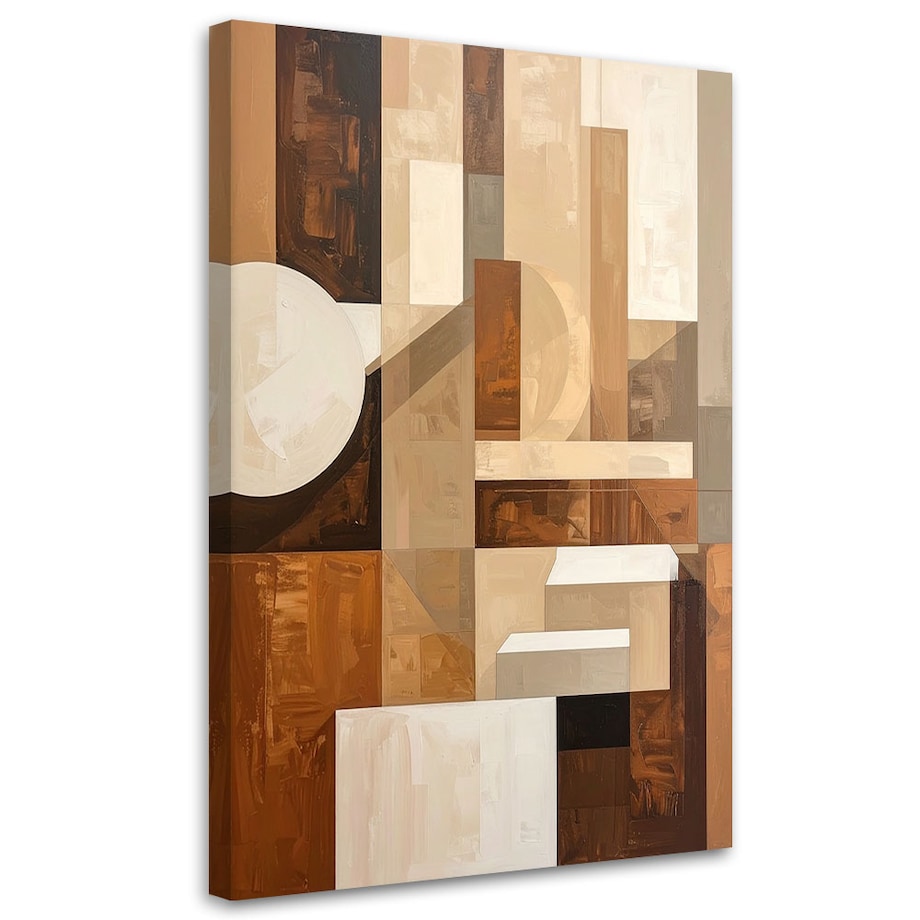 Obraz do salonu sypialni kuchni, Beżowa Abstrakcja Figury