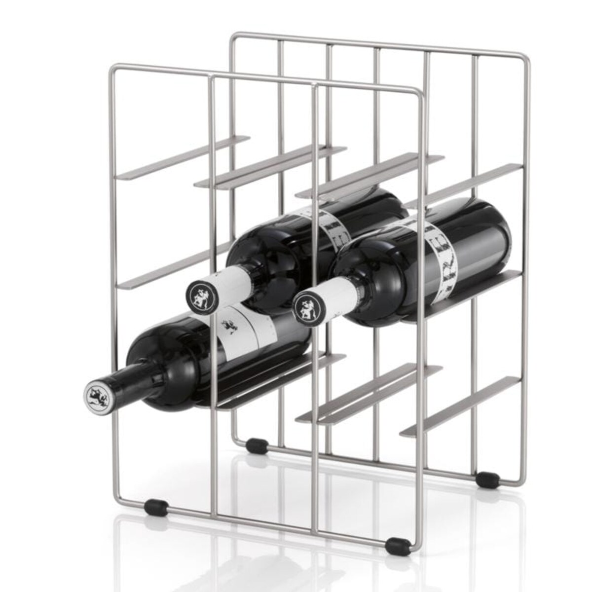 Stojak na wino PILARE - stal chromowana, 38x28x22 cm