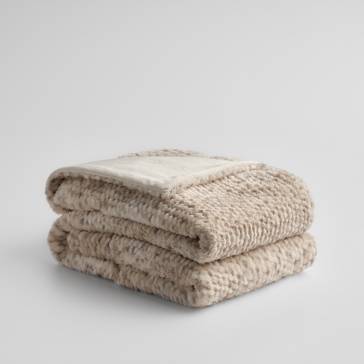 Jednokolorowa futrzana narzuta na łóżko Siman 180x220 cm