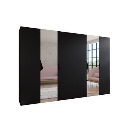 Szafa uchylna z lustrem Sandi 2 300 (2X150) wys 202 cm Czarny + u Czarny