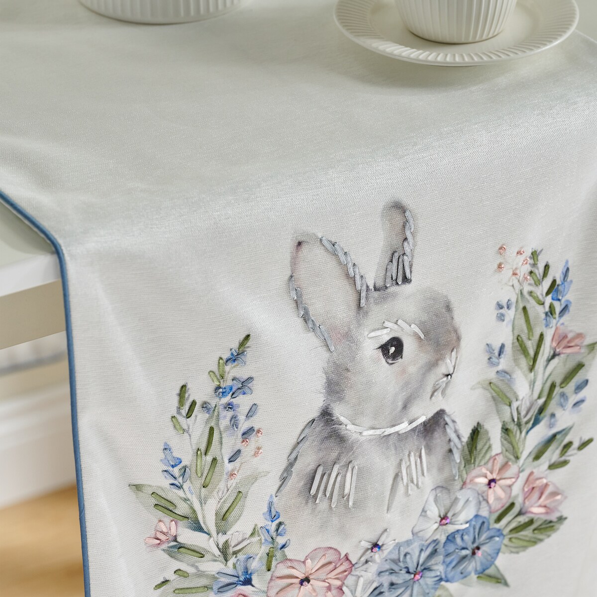 Bieżnik Haftowany Pansileo 40x180 cm z motywem królika