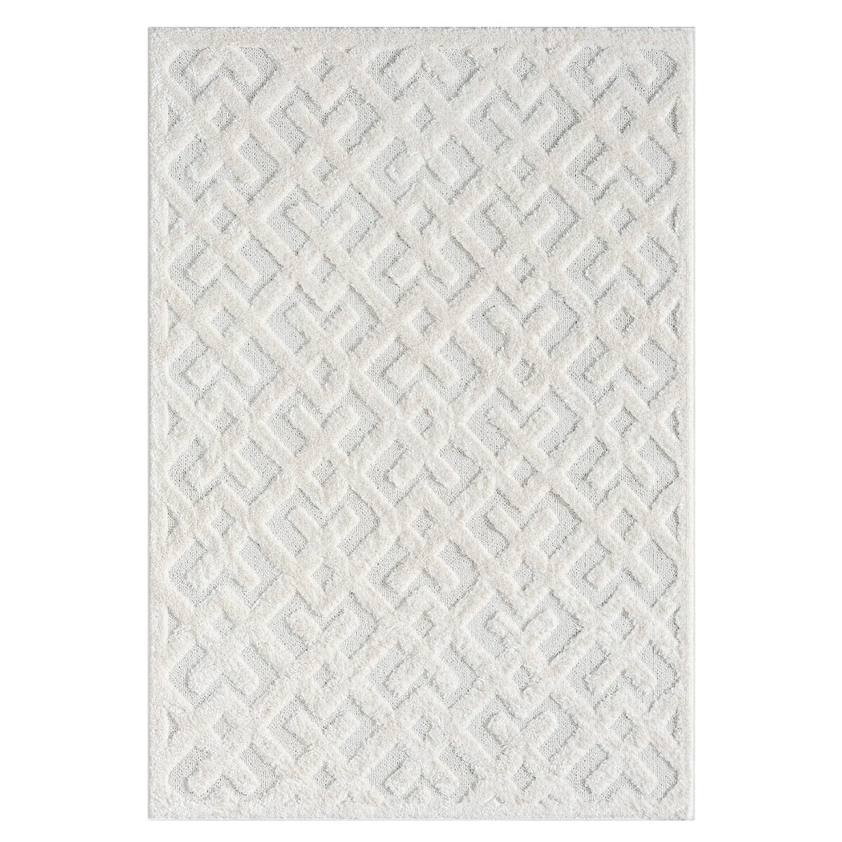 Dywan z efektem high low geometryczny Focera 7370 Krem 140x200