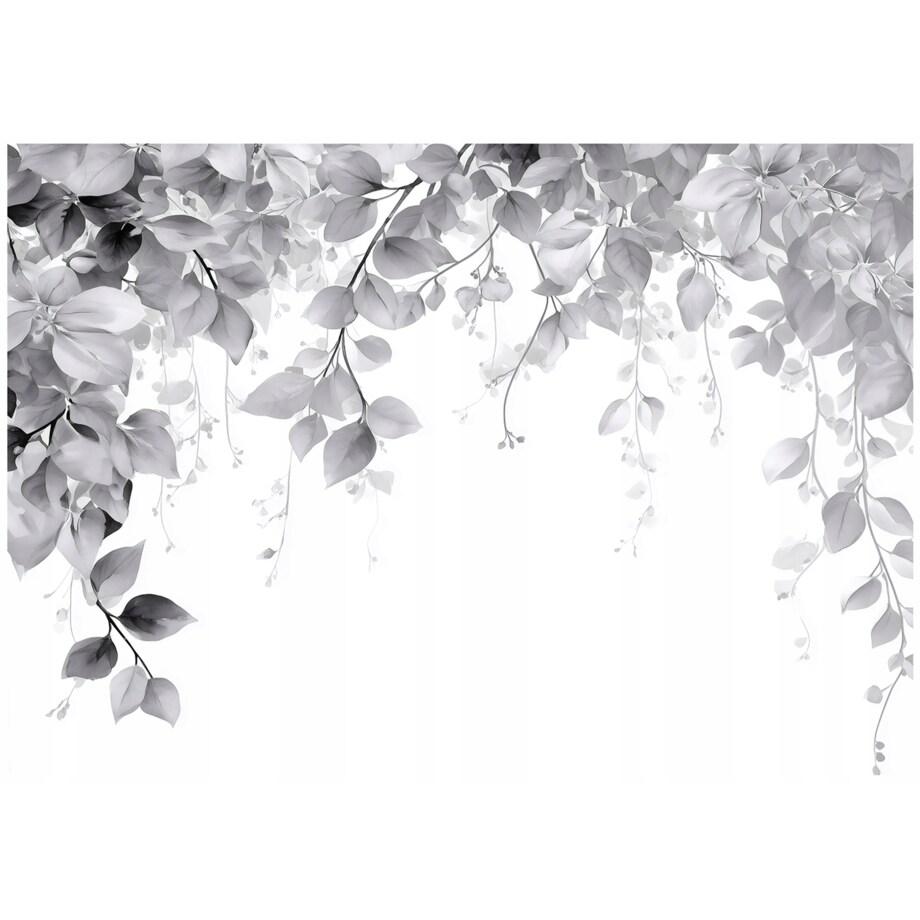 Fototapeta Do Sypialni Salonu Na Flizelinie Liście Abstrakcja Szary 250x175