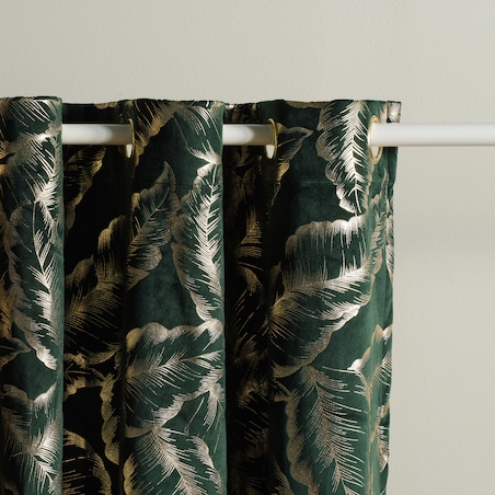 Zasłona Welwetowa Foglare 140x250 cm z motywem liściastym