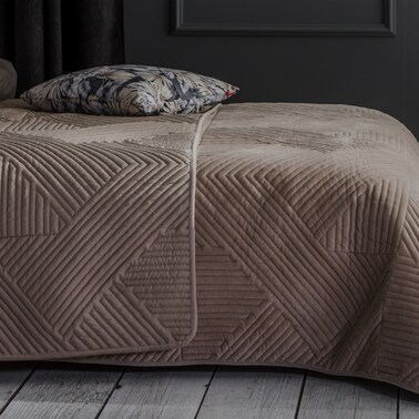 Narzuta Welwetowa w Przeszywany Geometryczny Wzór Minister