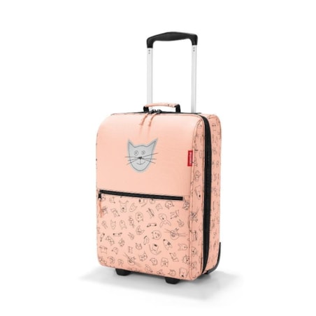 Walizka trolley XS kids cats and dogs rose - poliester
