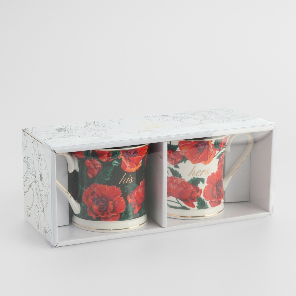 Komplet Kubków Casinos z motywem kwiatowym