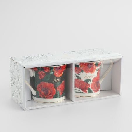 Komplet Kubków Casinos z motywem kwiatowym