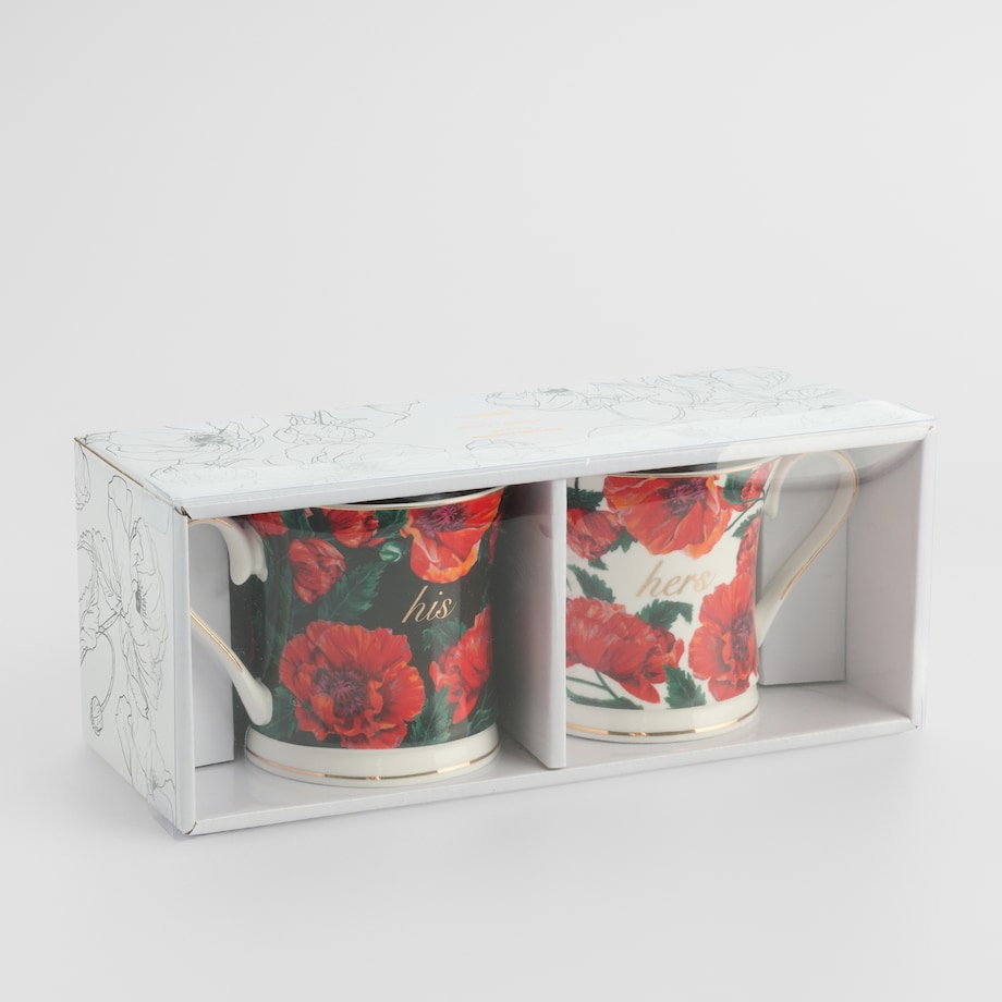 Komplet Kubków Casinos z motywem kwiatowym