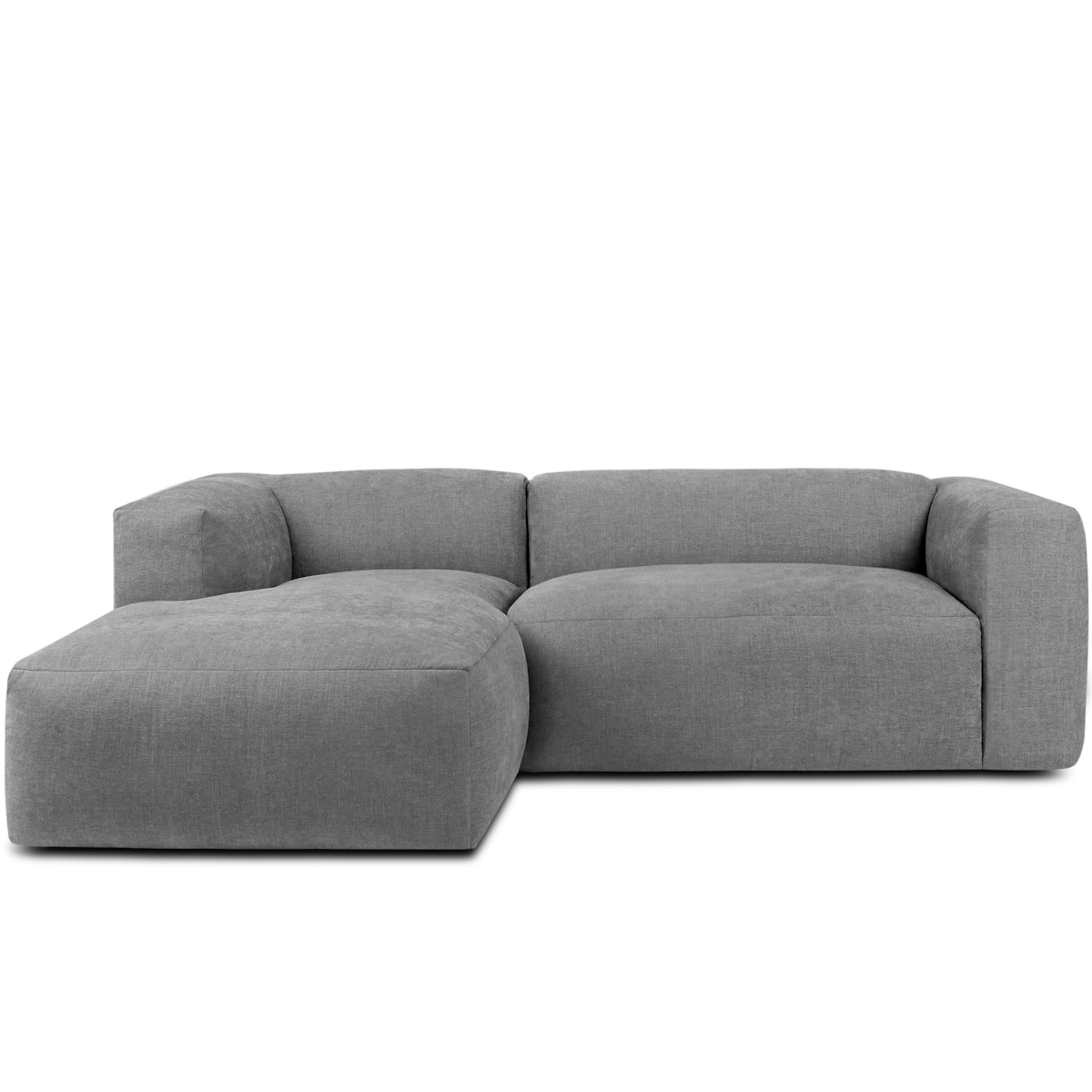 KONSIMO BUFFO Narożnik lewy 3/4-osobowy z wyjątkowo miękkim siedziskiem, kolor jasny popielaty