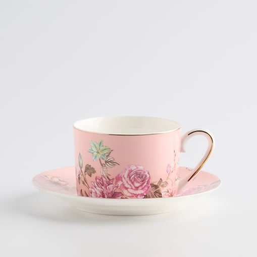 Filiżanka Ze Spodkiem Rosal z motywem kwiatowym