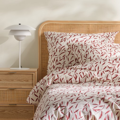 Pościel Bawełniana Alisora 200x220 cm z motywem liściastym