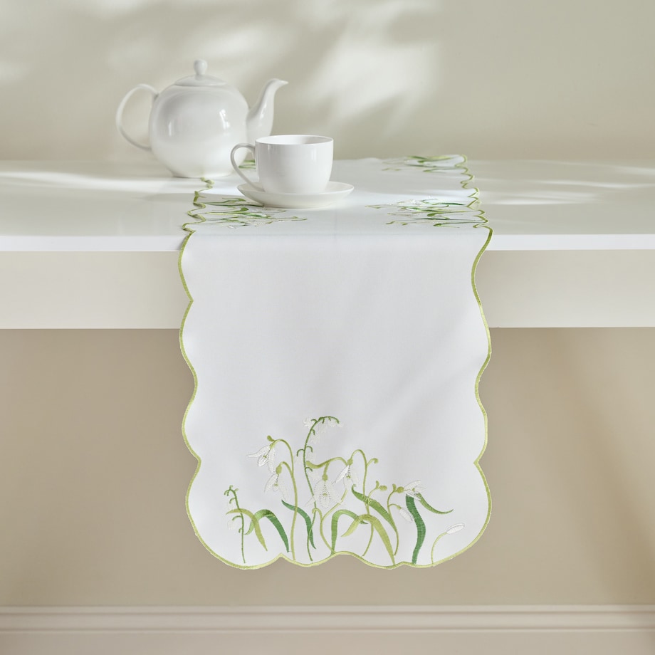 Bieżnik Haftowany Convelio 35x174 cm z motywem kwiatowym