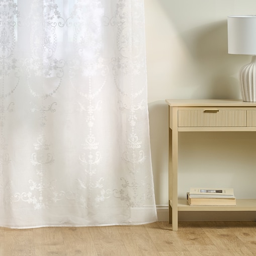 Firana haftowana Ariela 140x250 cm z motywem arabeski