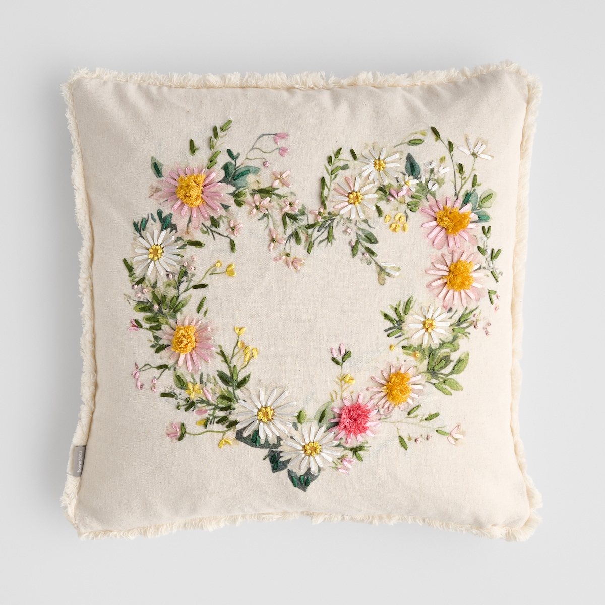 Poszewka Haftowana Patka 45x45 cm z motywem kwiatowym