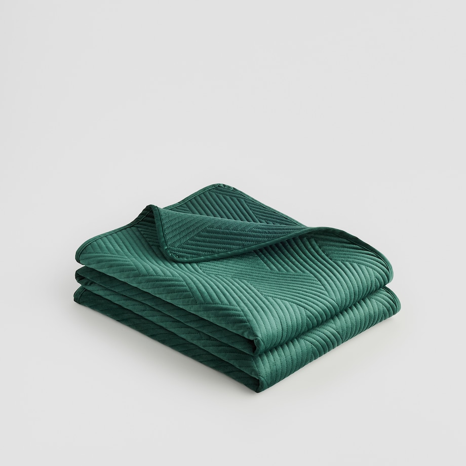 Jednokolorowa narzuta na łóżko z wytłoczonym wzorem geometrycznym Trialett 200x220 cm