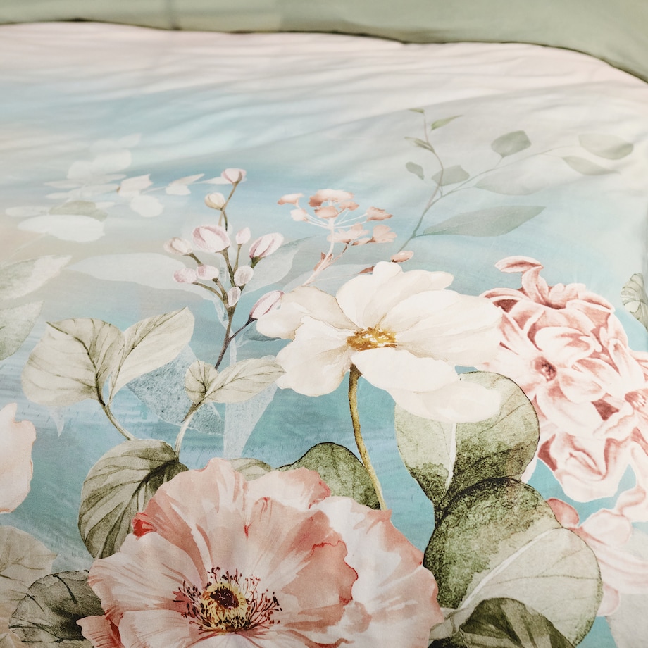 Pościel z bawełny satynowej Sunpala 160x200 cm z motywem kwiatowym