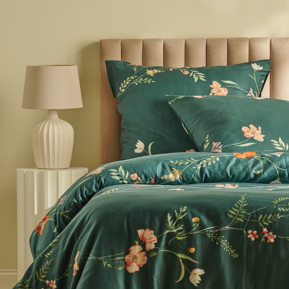Pościel z bawełny satynowej Vallmo 200x220 cm z motywem roślinnym