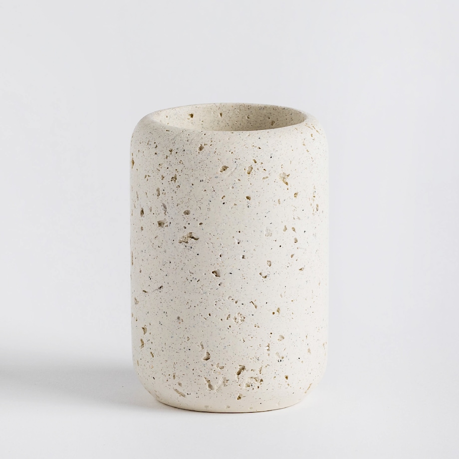 Kubek łazienkowy z masy żywicznej kamienny efekt alis