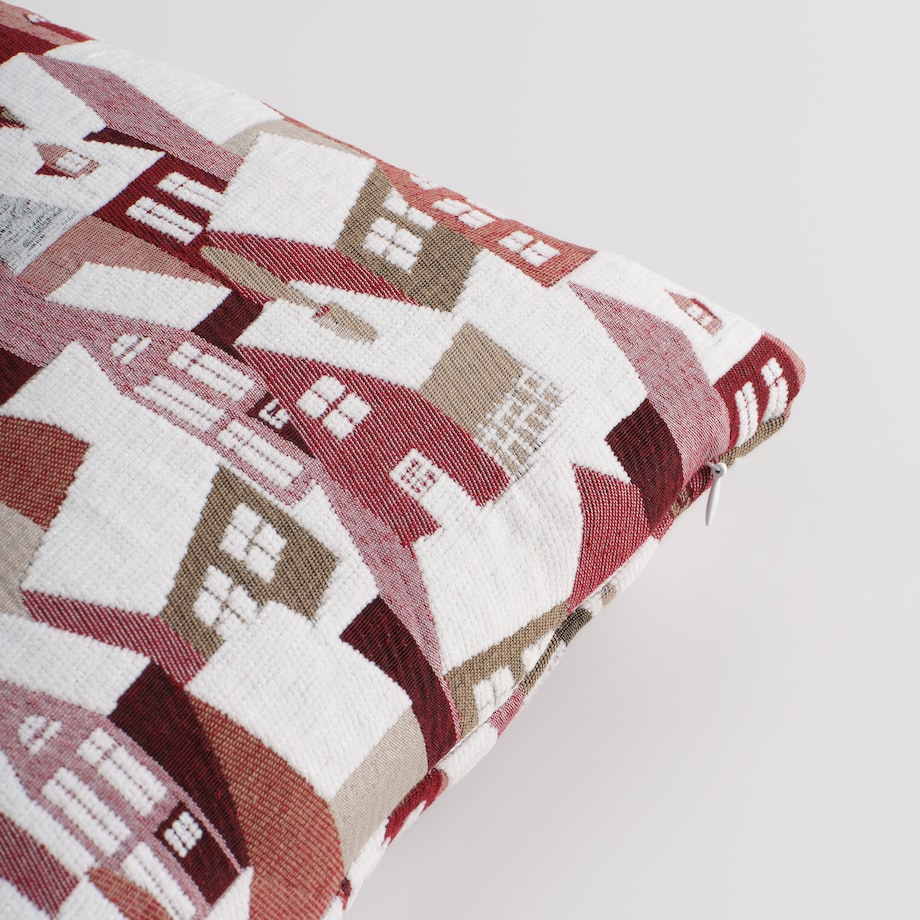 Poszewka Żakardowa Tromoso 45x45 cm z motywem domku