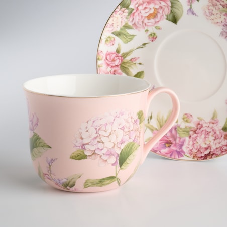 Filiżanka Ze Spodkiem Tensianis z motywem kwiatowym