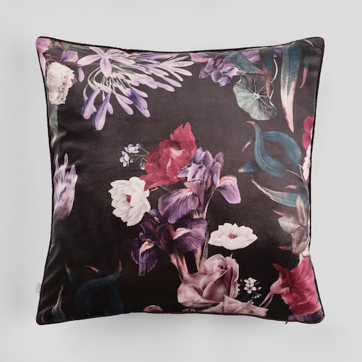 Poszewka Welwetowa Flerro 45x45 cm z motywem kwiatowym