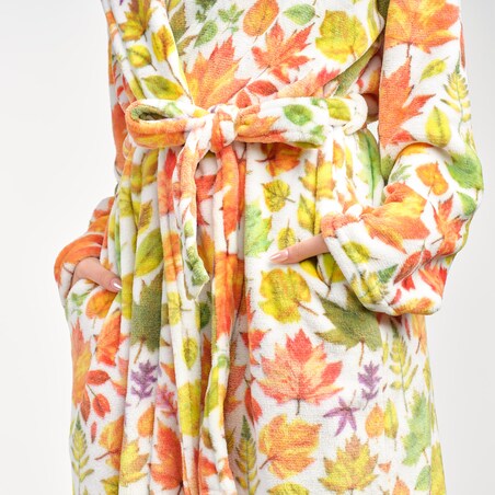 Szlafrok Listio z motywem liściastym