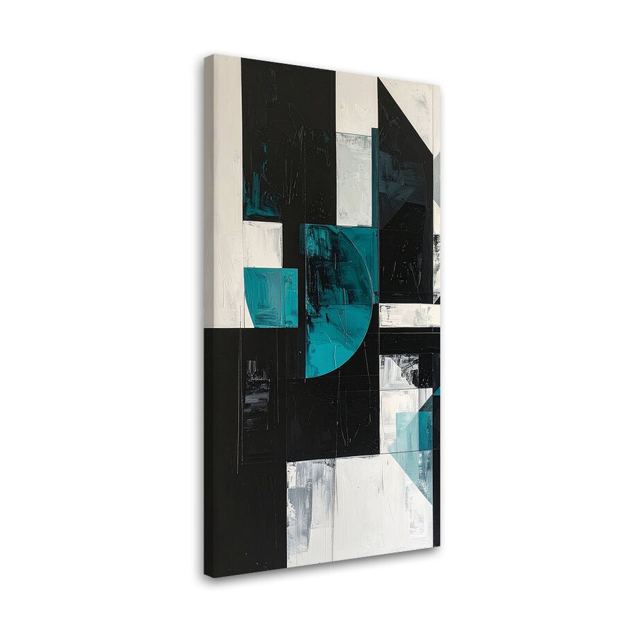 Obraz do salonu biura kuchni, Geometryczne kształty turkusowy czarny