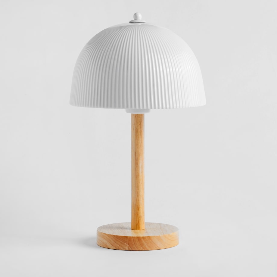 Lampa Stołowa z Drewnianą Podstawą Acordis