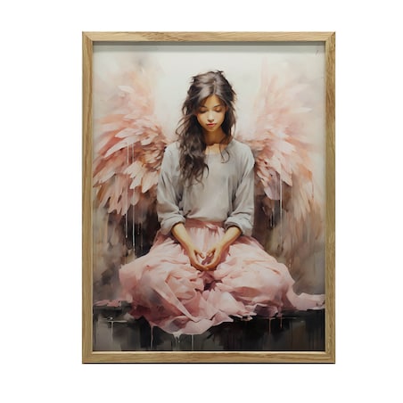 Ukojenie w Modlitwie, 50x70 cm, rama drewniana jasny dąb, papier matowy 230 gsm