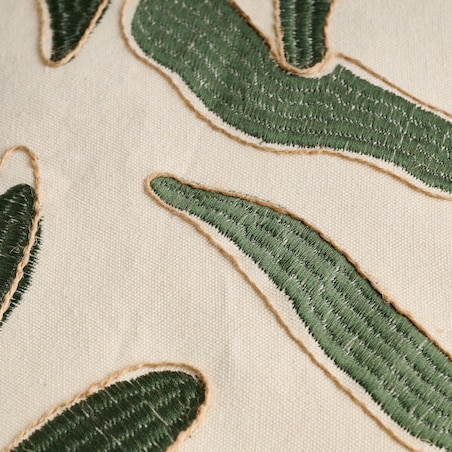 Poszewka Haftowana Leafso 45x45 cm z motywem liściastym
