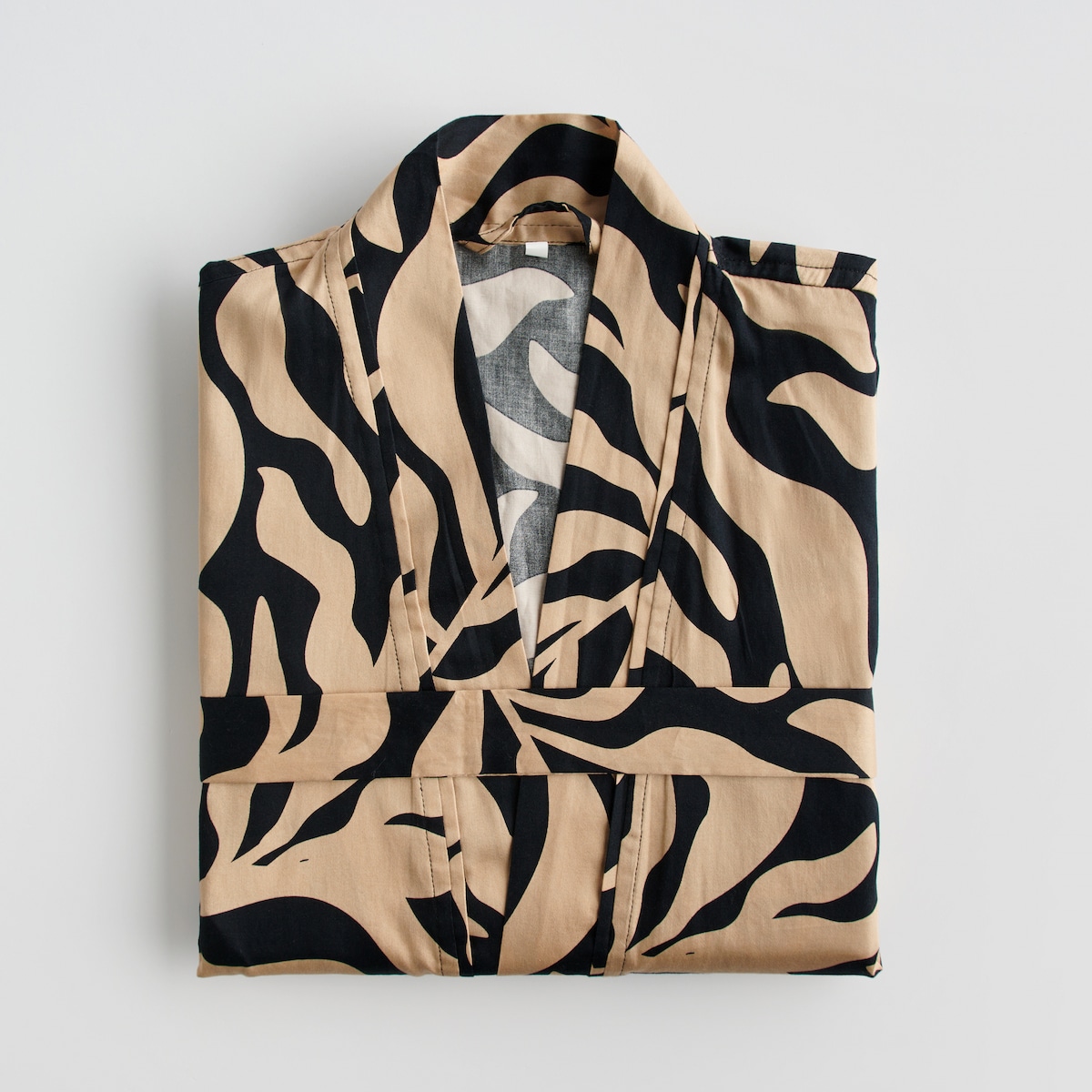 Szlafrok z bawełny satynowej Kamea z motywem liściastym