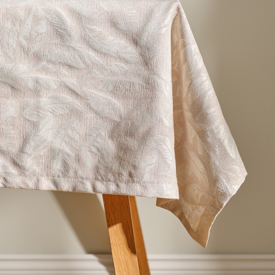 Obrus Żakardowy Sparkleaf 130x180 cm z motywem liściastym