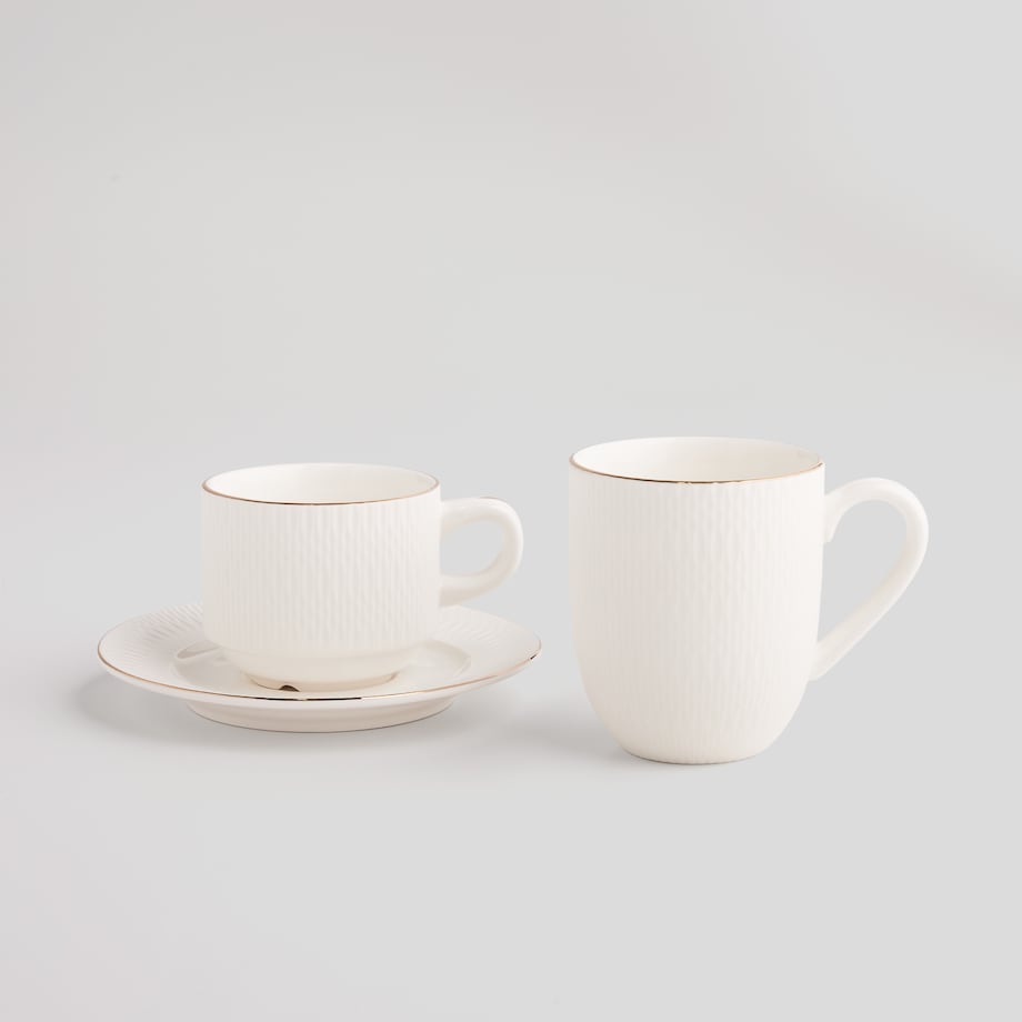 Filiżanka Ze Spodkiem Viveros z motywem geometrycznym