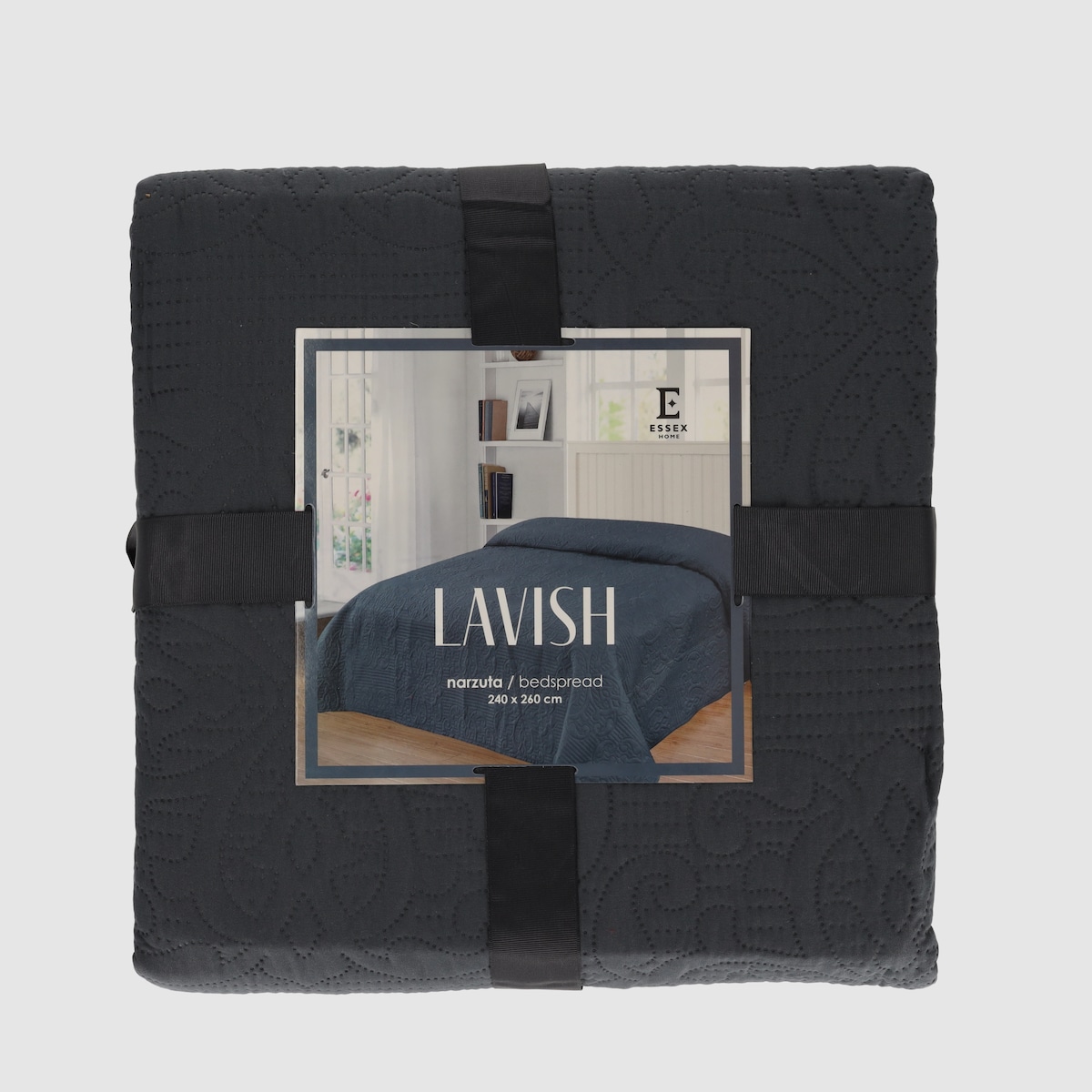 Jednokolorowa narzuta na łóżko z wytłoczonym wzorem Lavish 240x260 cm