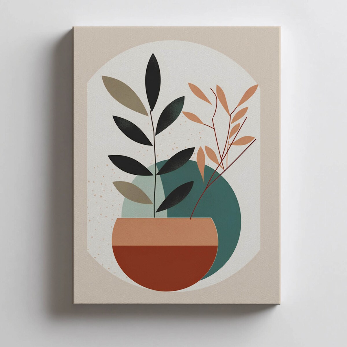 Boho Roślinność, 50x70 cm, bez ramy, płótno premium na blejtramie