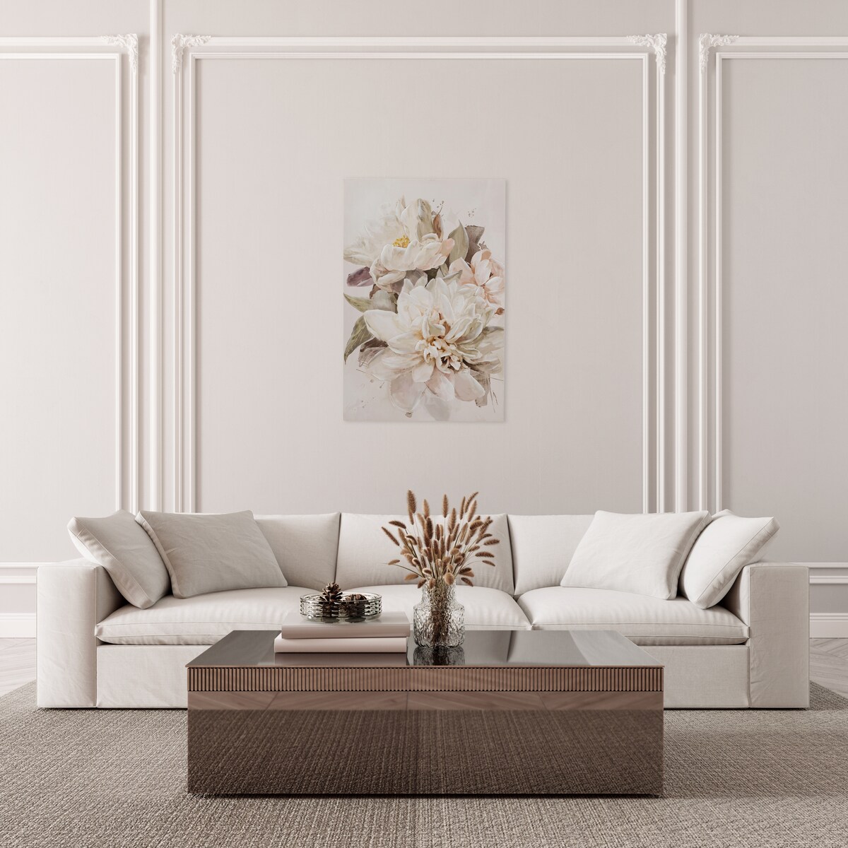 ręcznie zdobiony obraz z motywem kwiatowym destrial 80x120