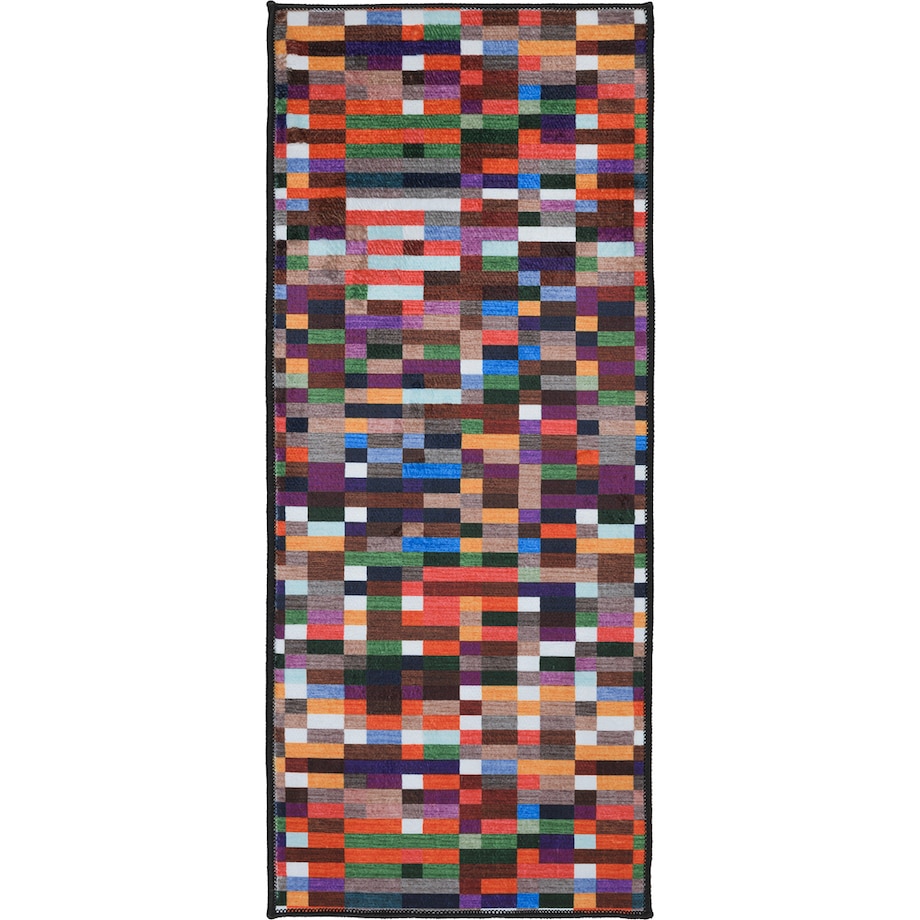 Dywan, chodnik nowoczesny geometryczny Piksel 65x130 cm e-floor wielokolorowy
