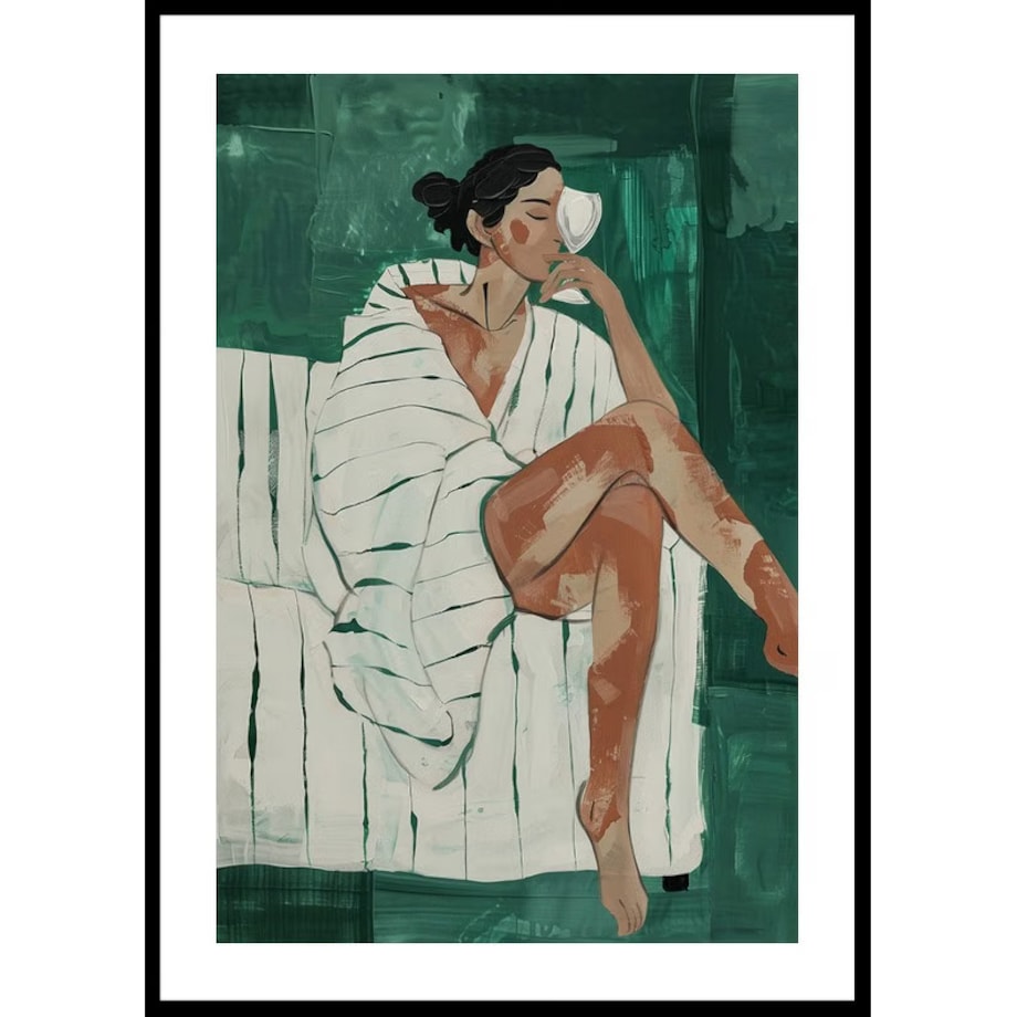 Poster Story, Plakat, Obraz - Elegancka Kobieta z Kieliszkiem