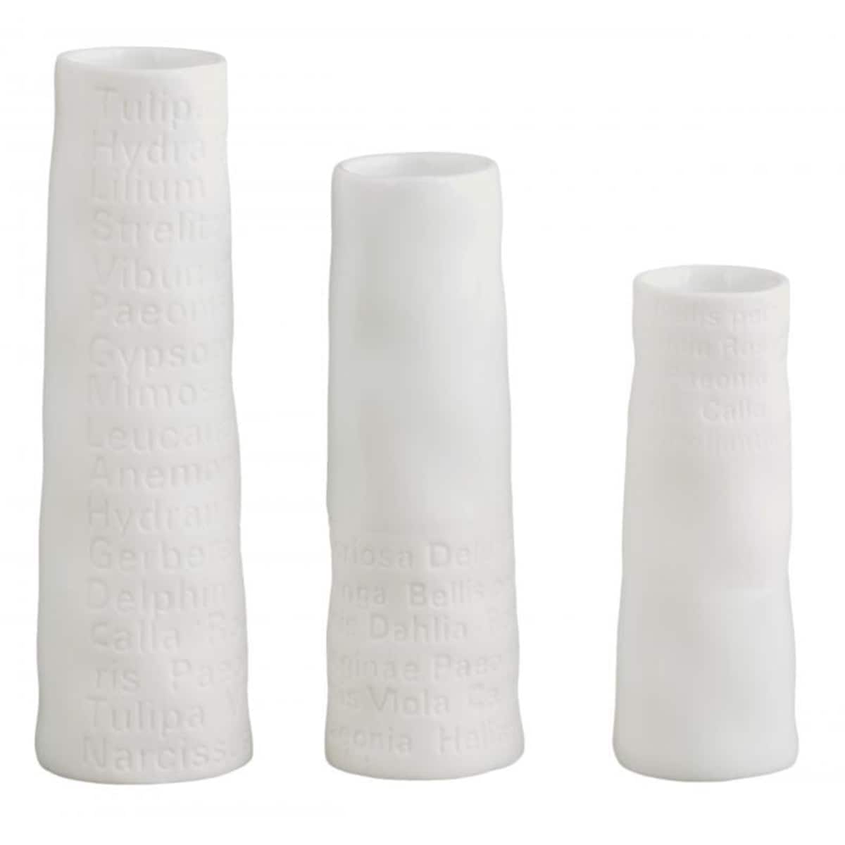 Zestaw 3 wazoników, Room poetry, porcelana