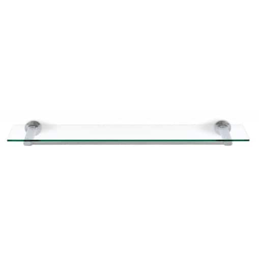 Szklana półka łazienkowa AREO - stal nierdzewna mat, szkło, 76 cm