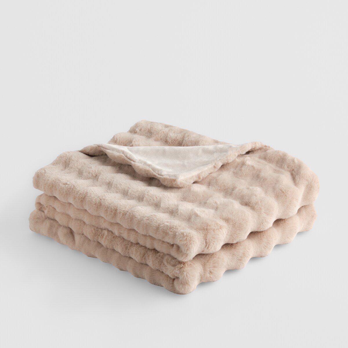 Jednokolorowa futrzana narzuta na łóżko Pilora 180x200 cm