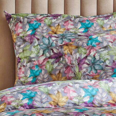 Pościel z bawełny satynowej Rillif 200x220 cm z motywem liściastym