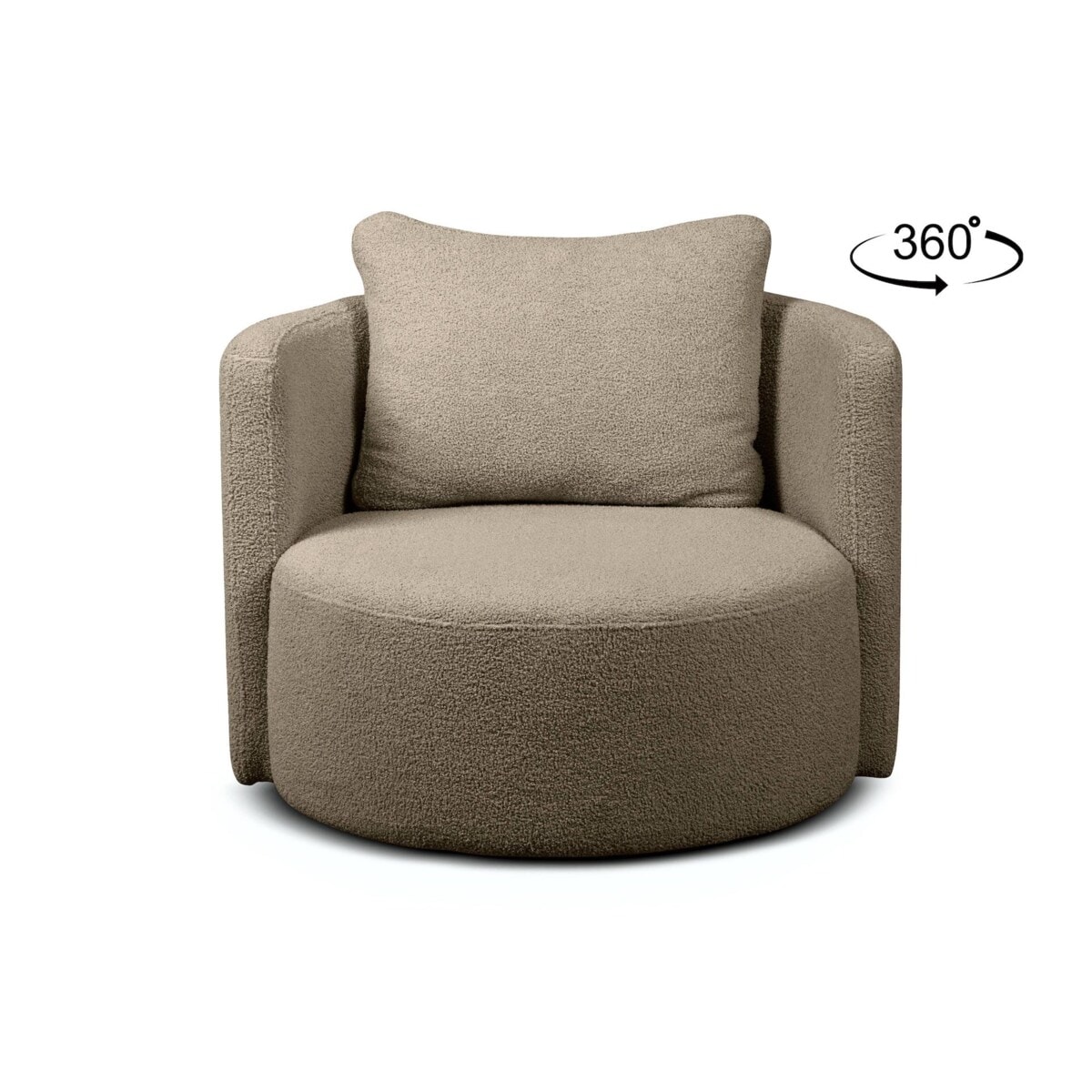 KONSIMO RAGGI Fotel obrotowy baranek beżowy