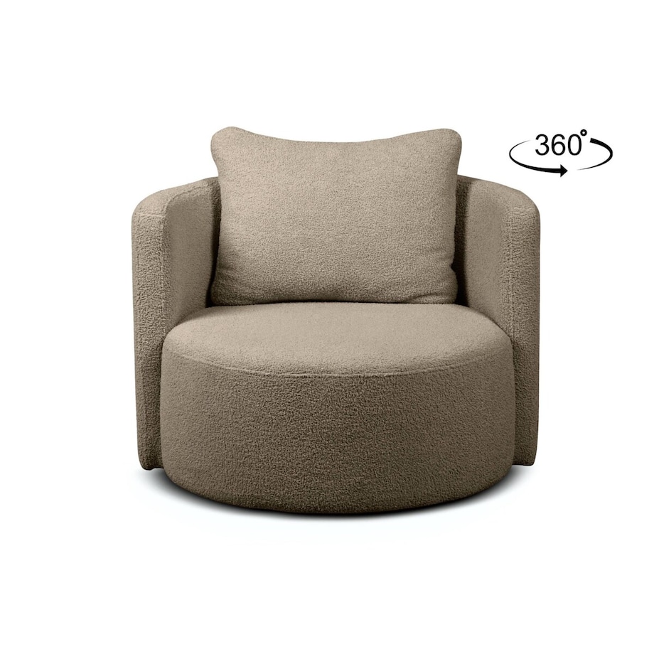KONSIMO RAGGI Fotel obrotowy baranek beżowy